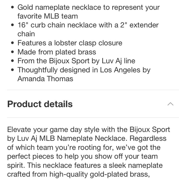 Bijoux Sport by Luv Aj MLB Gold Plated Nameplate Necklace - LA Dodgers
Gold NWT - Picture 5 of 7